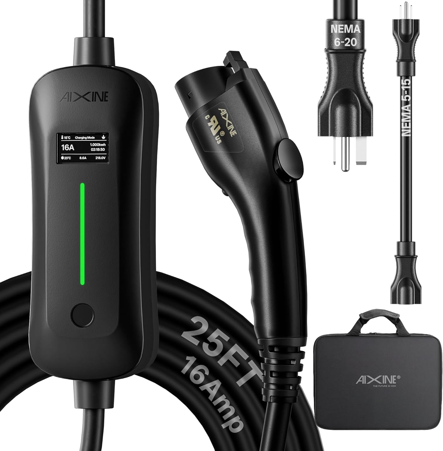 Level 1&2 EV Charger,J1772 16A EV Charger with 25FT Extension Cord Cable,Portabl