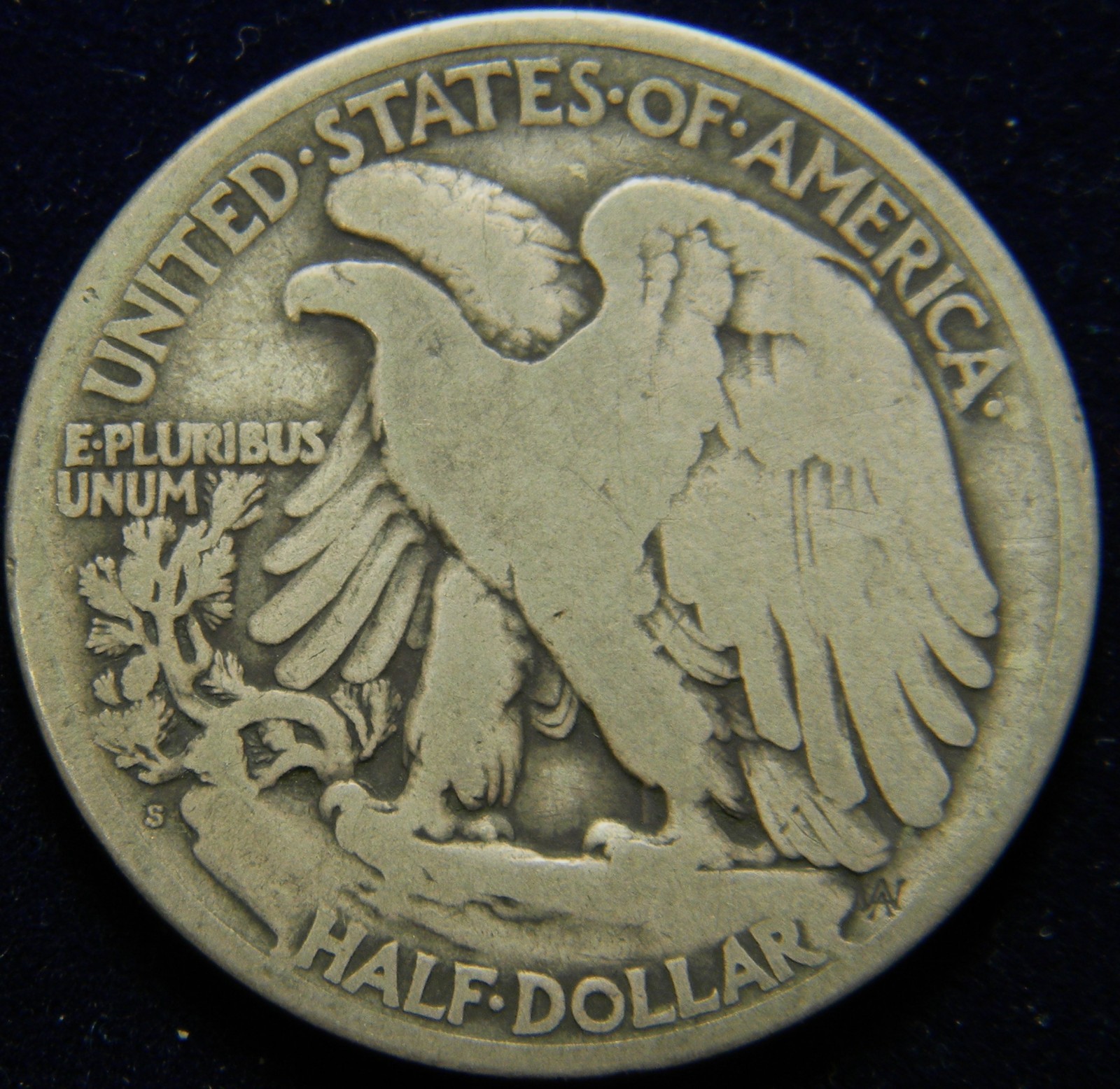 1920-S WALKING LIBERTY SILVER HALF DOLLAR, GRADE IS VG, NICE ORIGINAL SURFACES