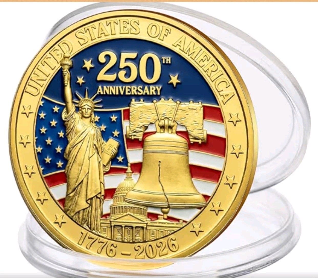 1776-2026 US 250th Anniversary AMERICA 🗽🔔 Liberty 🦅 Eagle Commemorative Coin