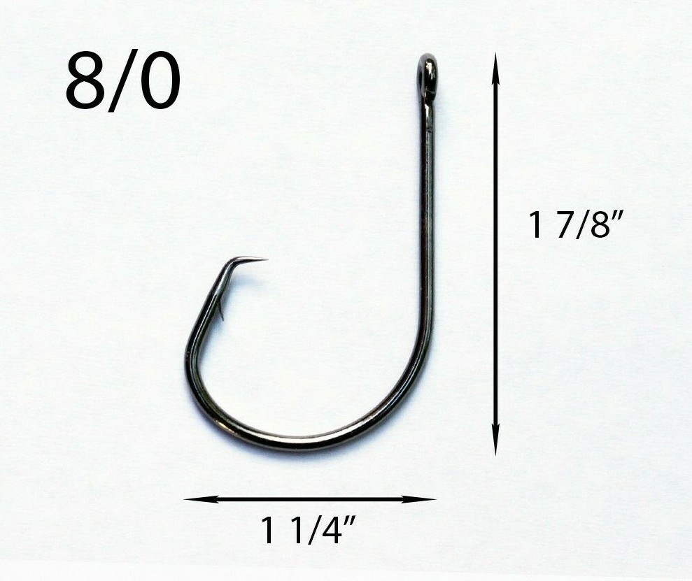 PACK OF 25 Size 8/0 TACKLEWORKS Circle Non Offset Inline Hooks 7381