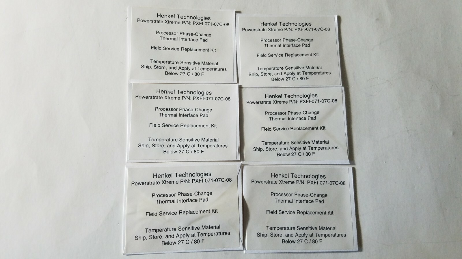Lot of 6 - New UP755 PXF1-071-07C Dell Thermal Pad - Powerstrate Xtreme (77-7)