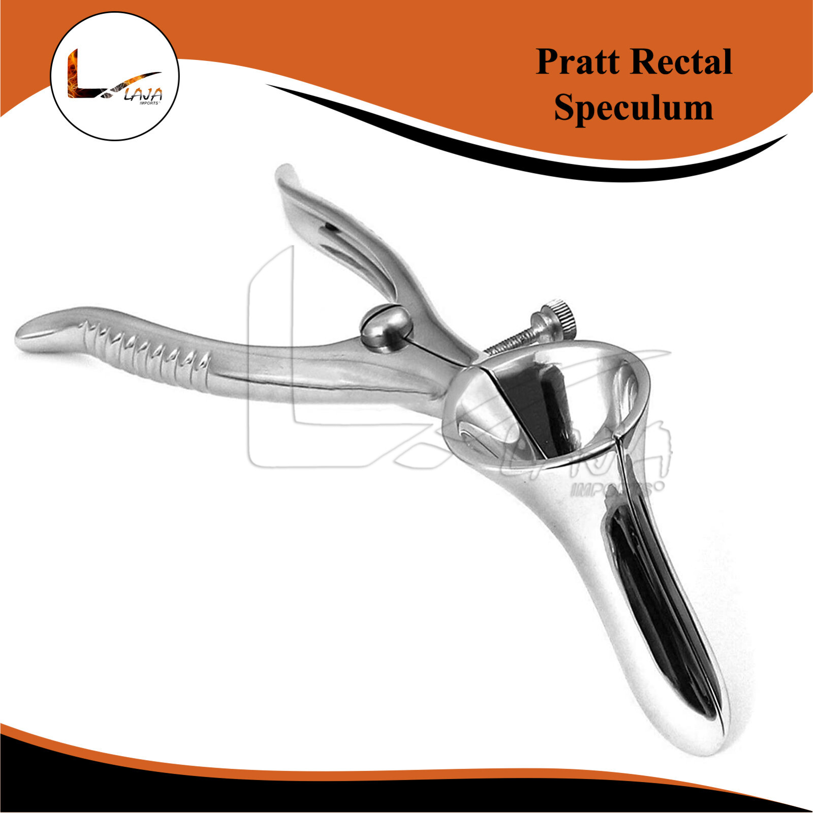 Pratt Rectal Speculum 8" Blades 3.5" Long x 1" with Set Screw Chrome Plated