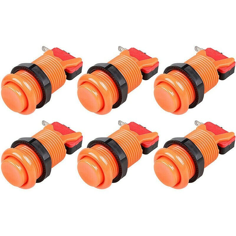 Arcade Game HAPP Style Push Button with Microswitch For JAMMA MAME DIY Orange US