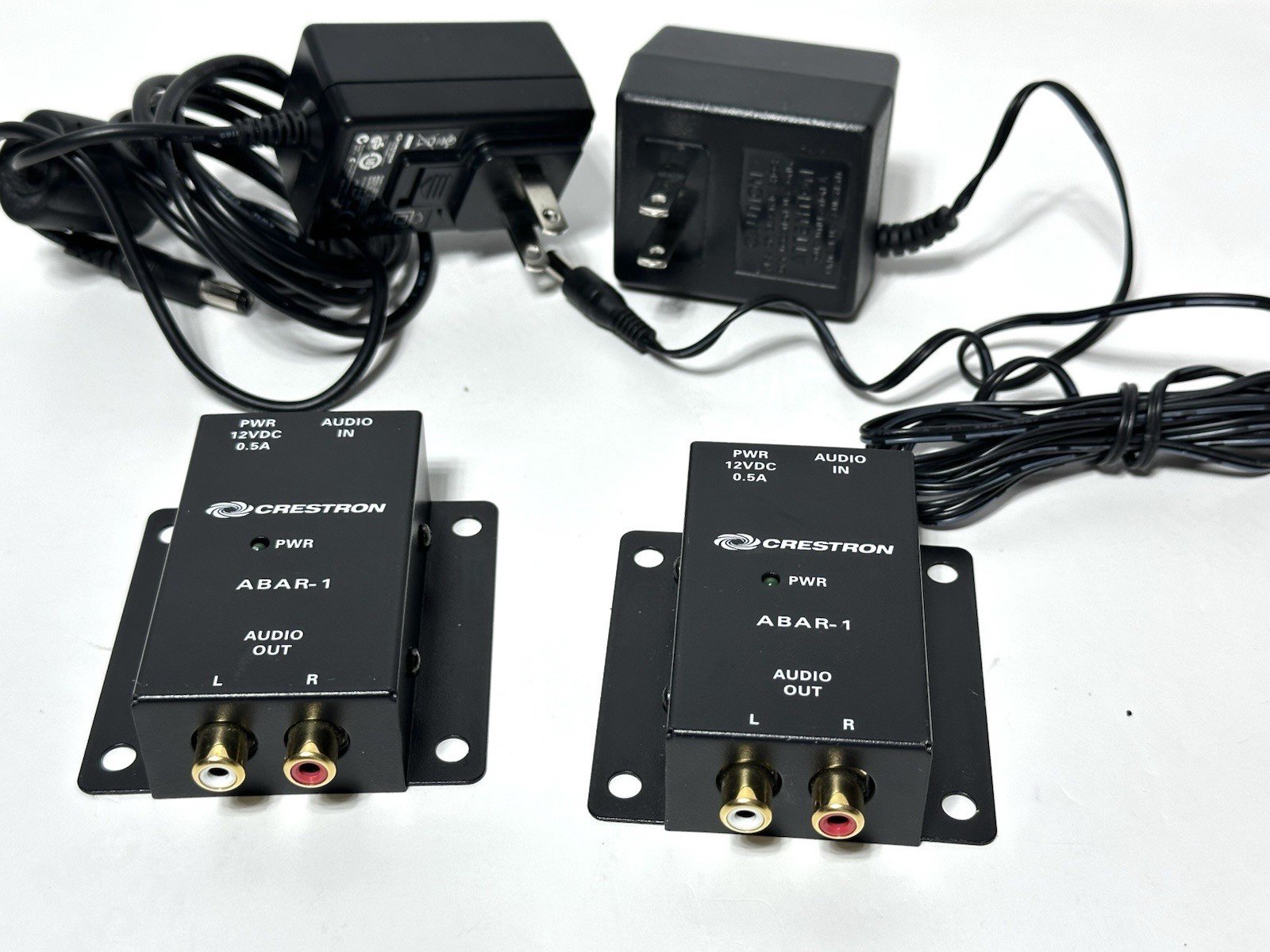 LOT OF 2 Crestron ABAR-1 Balance Audio Receiver To RCA+ Power Supply-FREE SHIPP