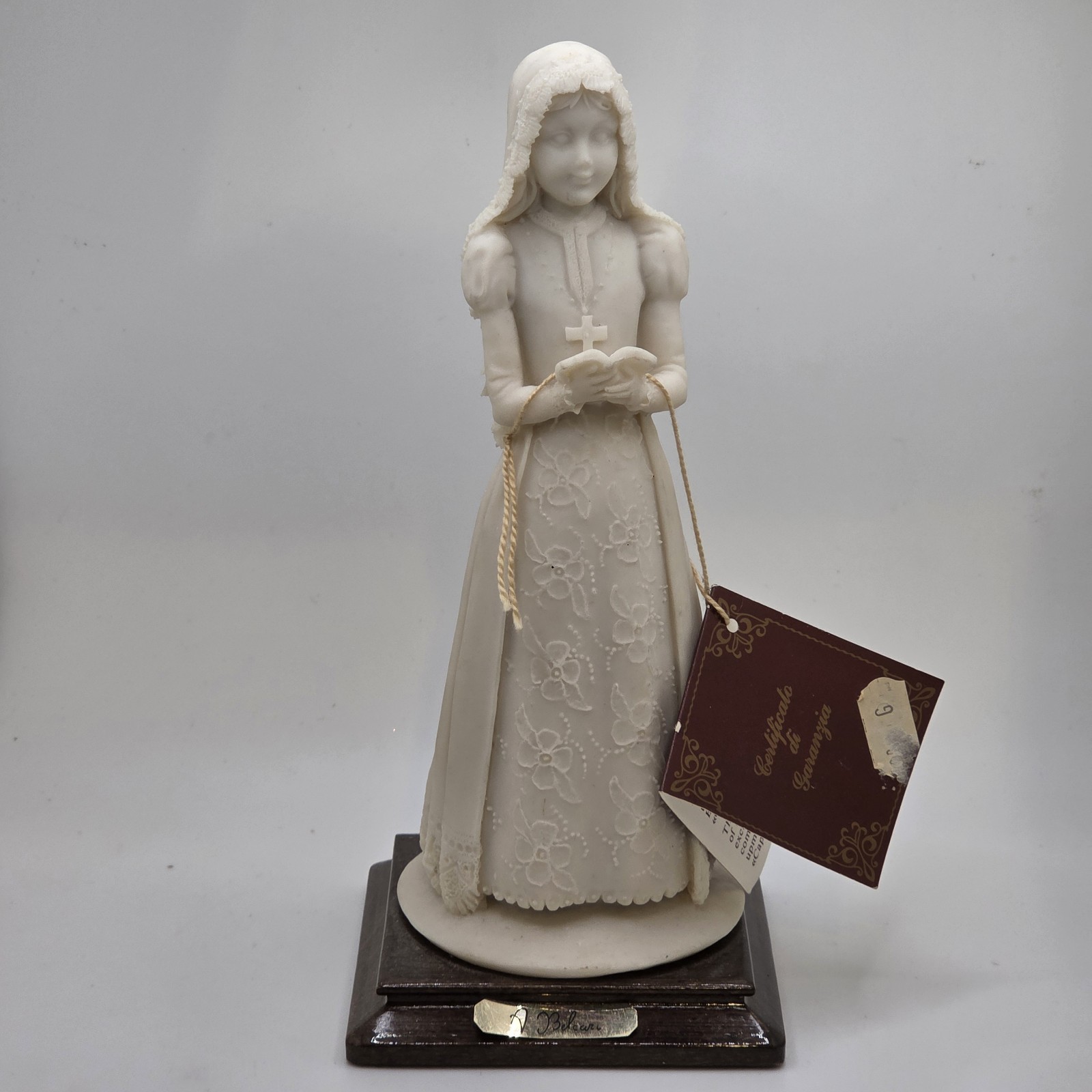 Auro Belcari Italy Figurine Statue Capodimonte First Communion Girl 1988  Signed
