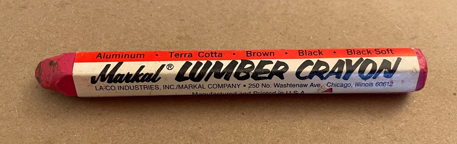 Markal Red/Pink Lumber Crayon - Used