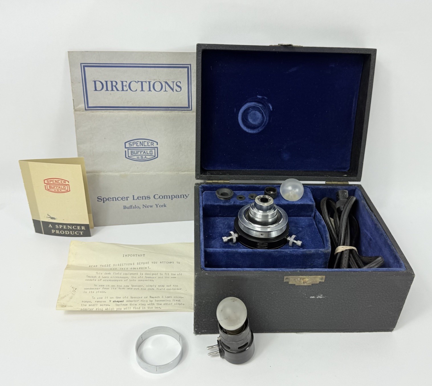 American Optical Spencer Dark Field Illuminator w Built-In Light Source AO VTG