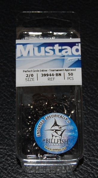 50 Mustad 39944BN-20 Classic In-Line Demon Perfect Circle Hooks Size 2/0