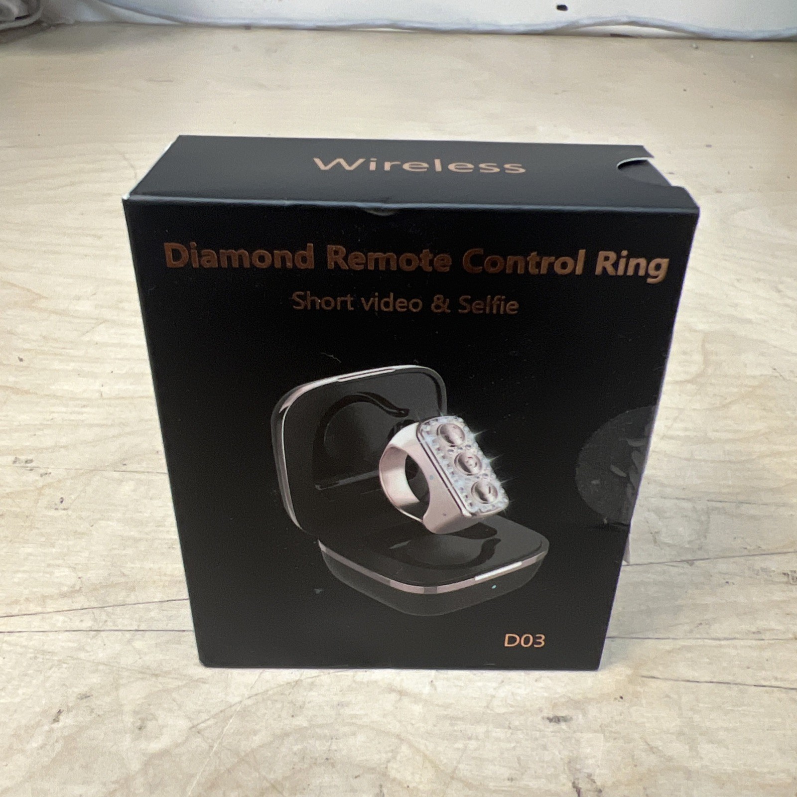 Diamond Remote Control Ring D03 Silver Metal for Selfie & Short Video