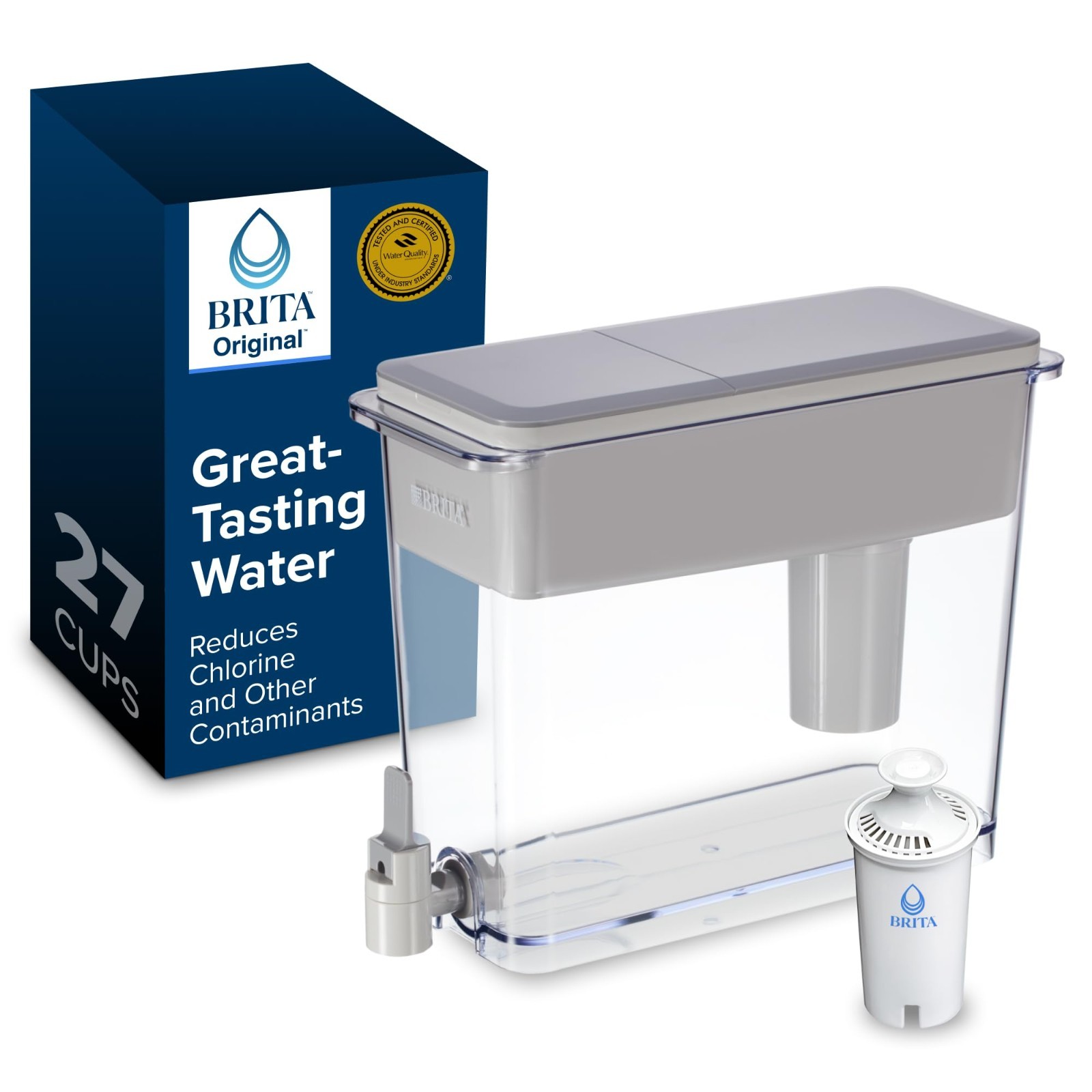 Brita Extra-Large 27-Cup Water Filter Dispenser with Standard Filter, WQA NSF/AN