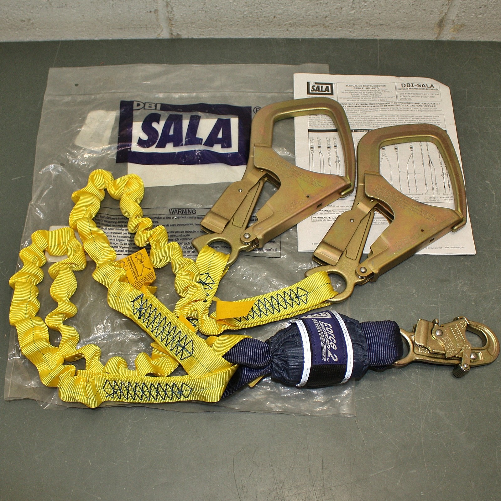 3M DBI-SALA EZ-Stop Force2 Shock Absorbing Lanyard 1246143, 6', Snap Hook, 2 Leg