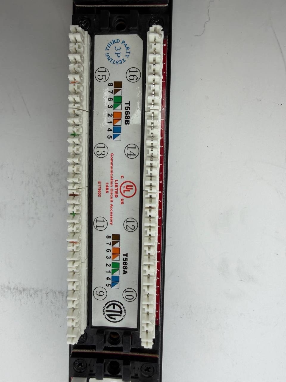24 Port Cat5e Patch Panel 1U Rack Mount RJ45 Ethernet Network Punch Down Panel