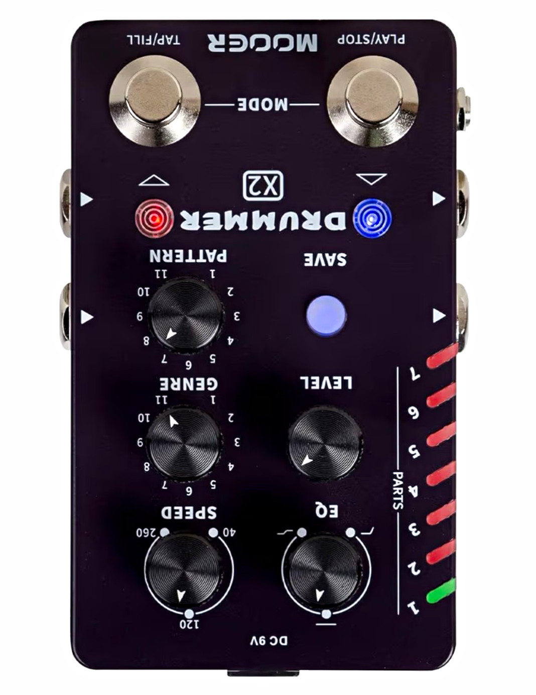 MOOER DRUMMER X2 Drum Machine Pedal 121 Drum Grooves w/ Editor Software