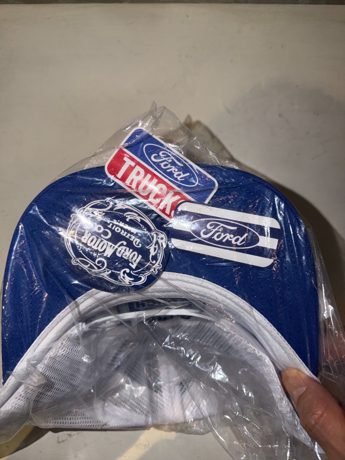 FORD TRUCKS Chino Twill and Mesh Patch Trucker Hat Cap for Men Blue NEW OFFICIAL