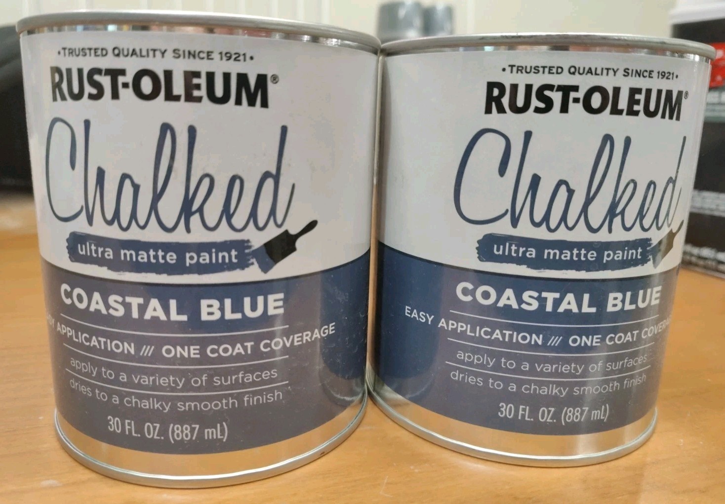2 Pack Rust-Oleum Chalked Ultra Matte Paint Coastal Blue 30 Oz New