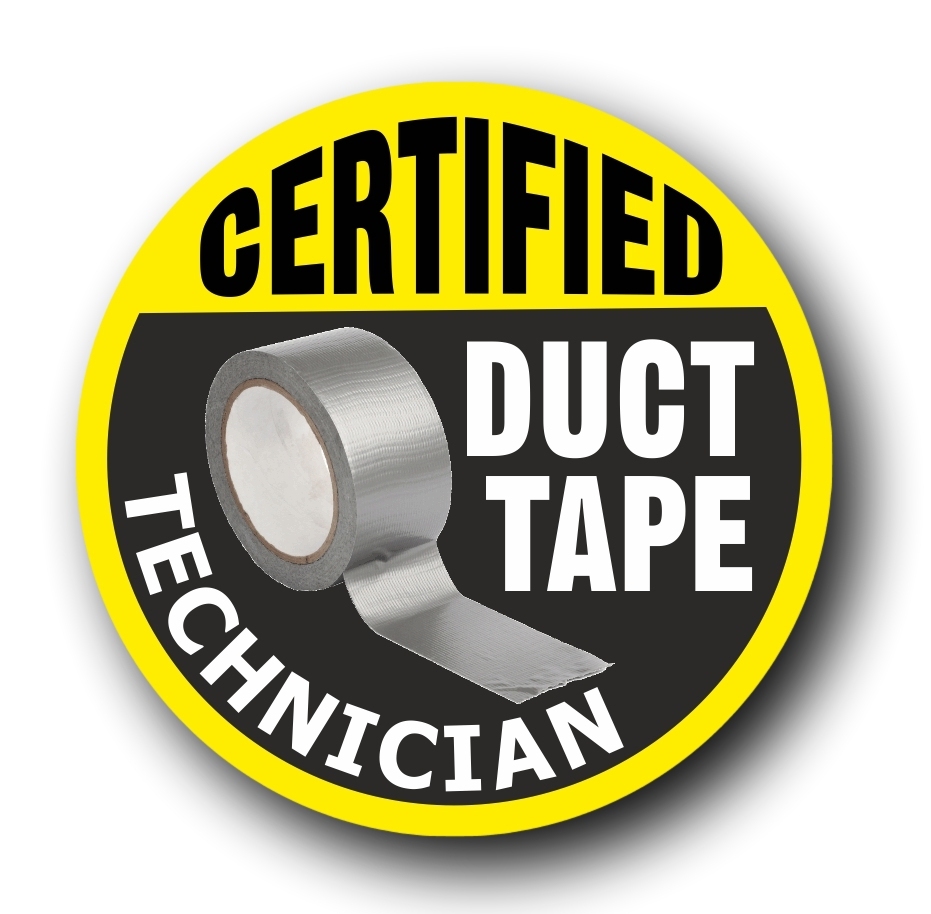 Funny CERTIFIED DUCT TAPE TECHNICIAN TOOLS Tool Box Chest car sticker decal