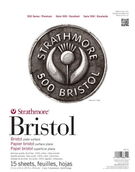 Strathmore Bristol Vellum Paper Pad 11"X14"-15 Sheets (Pack of 1)