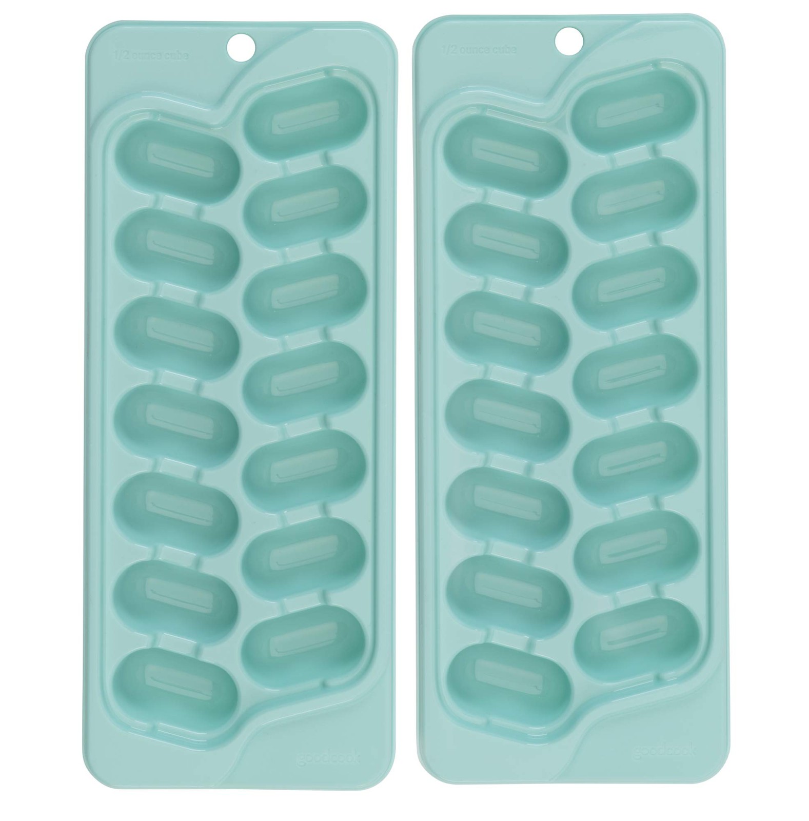 Ice Cube Trays Set 2 Reusable 14 Half Ounce Cubes Each Freezer Mold