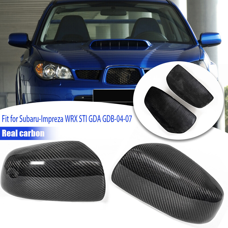 Real Carbon Fiber Side View Mirror Cover Cap For Subaru Impreza WRX 2004-2007 .