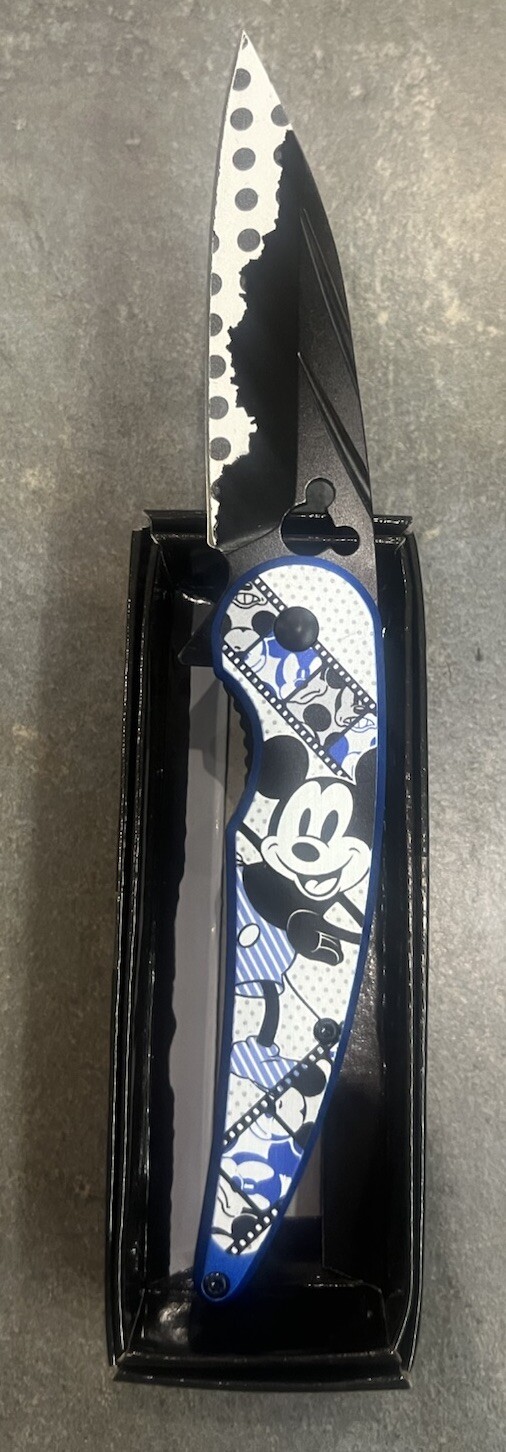 Mickey Mouse Pink Metal Tactical Spring Assisted Open Survival Pocket Knife9”
