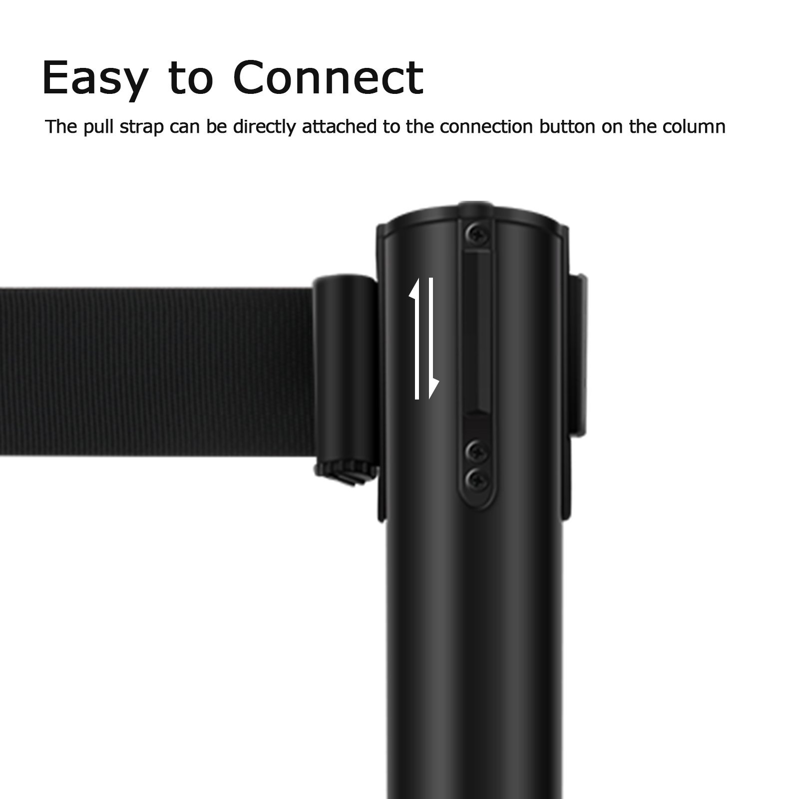 6 Pcs Retractable Crowd Control Barrier Poles Stanchion Post Queue Line Barrier