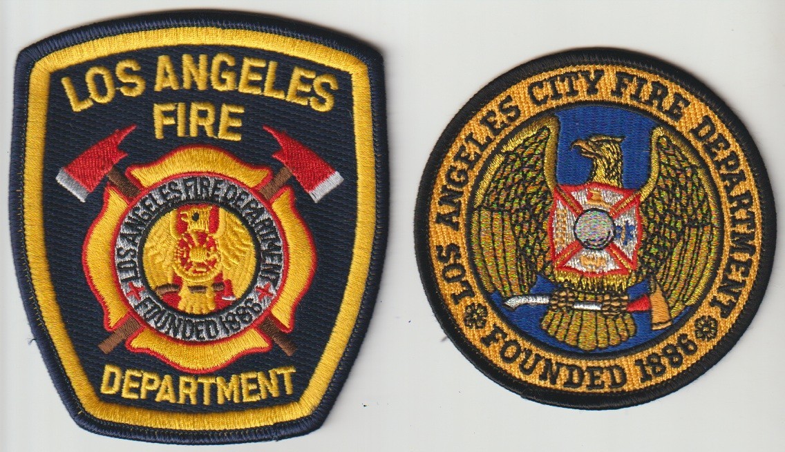 LOS ANGELES CA Fire Department patch pair shipped from Australia