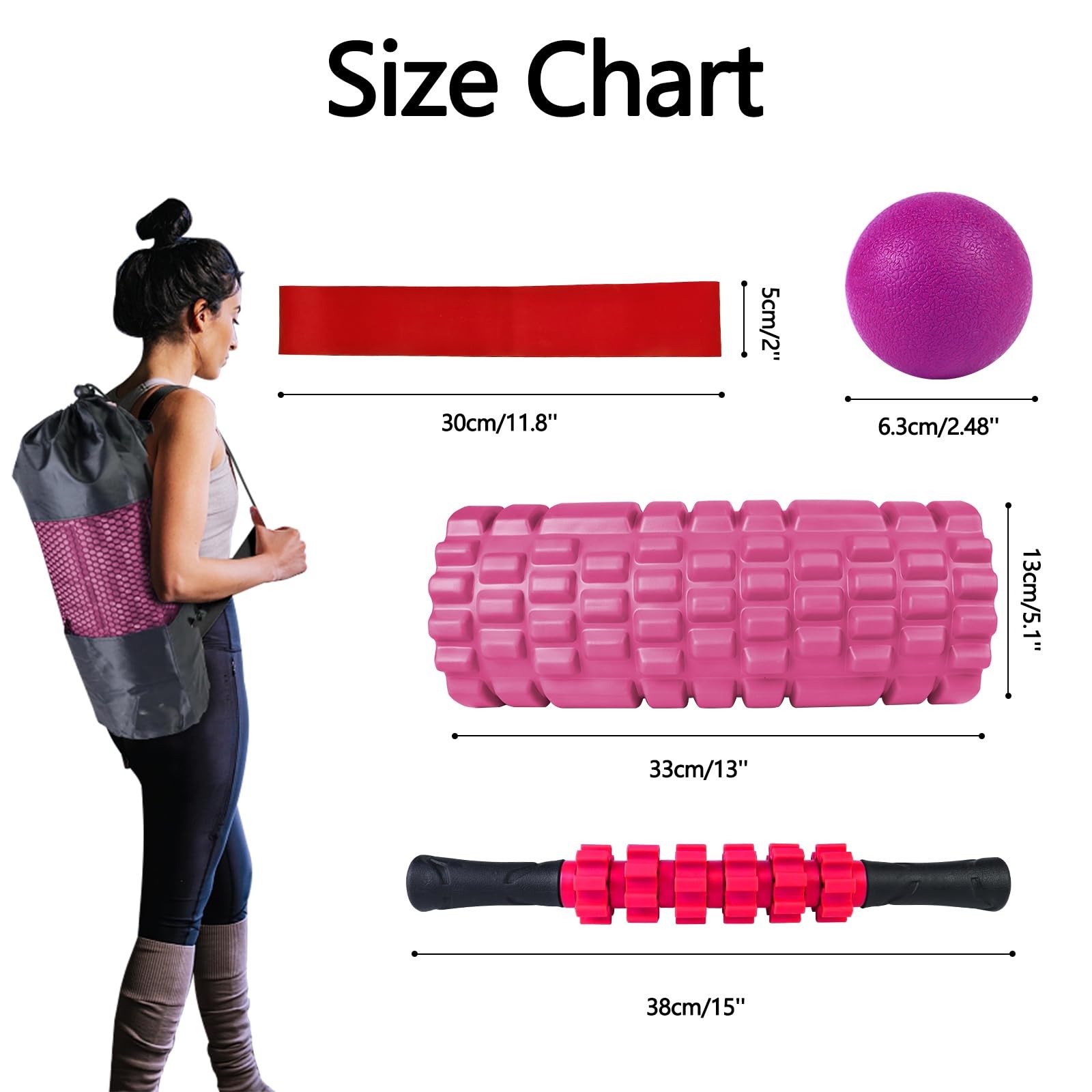 5 in 1 Foam Roller Set High Density Patented Foam Roller for Exercise