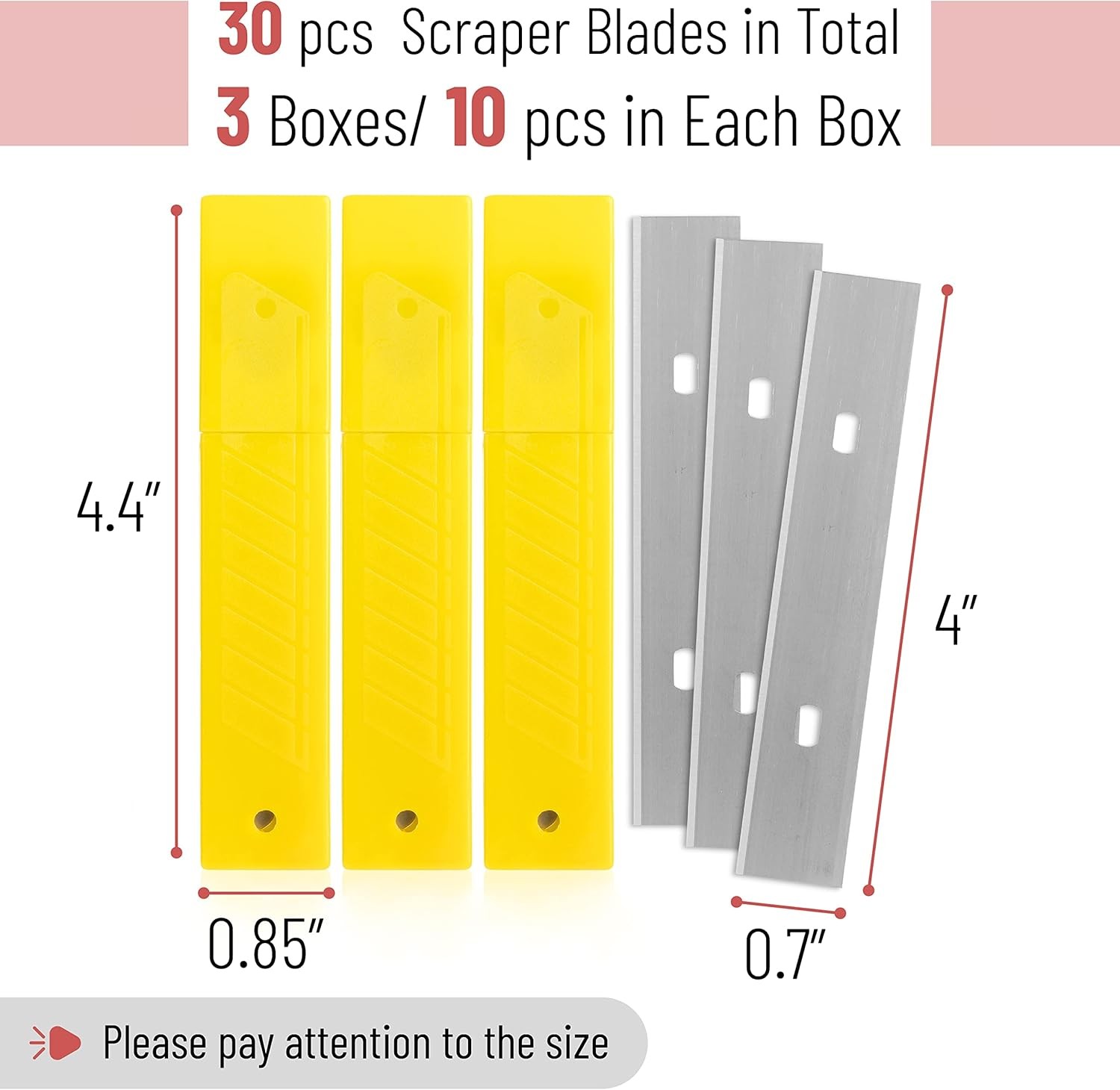 Bates- Replacement Scraper Blades, 4 Inch, 30 Pcs, 30 Pcs