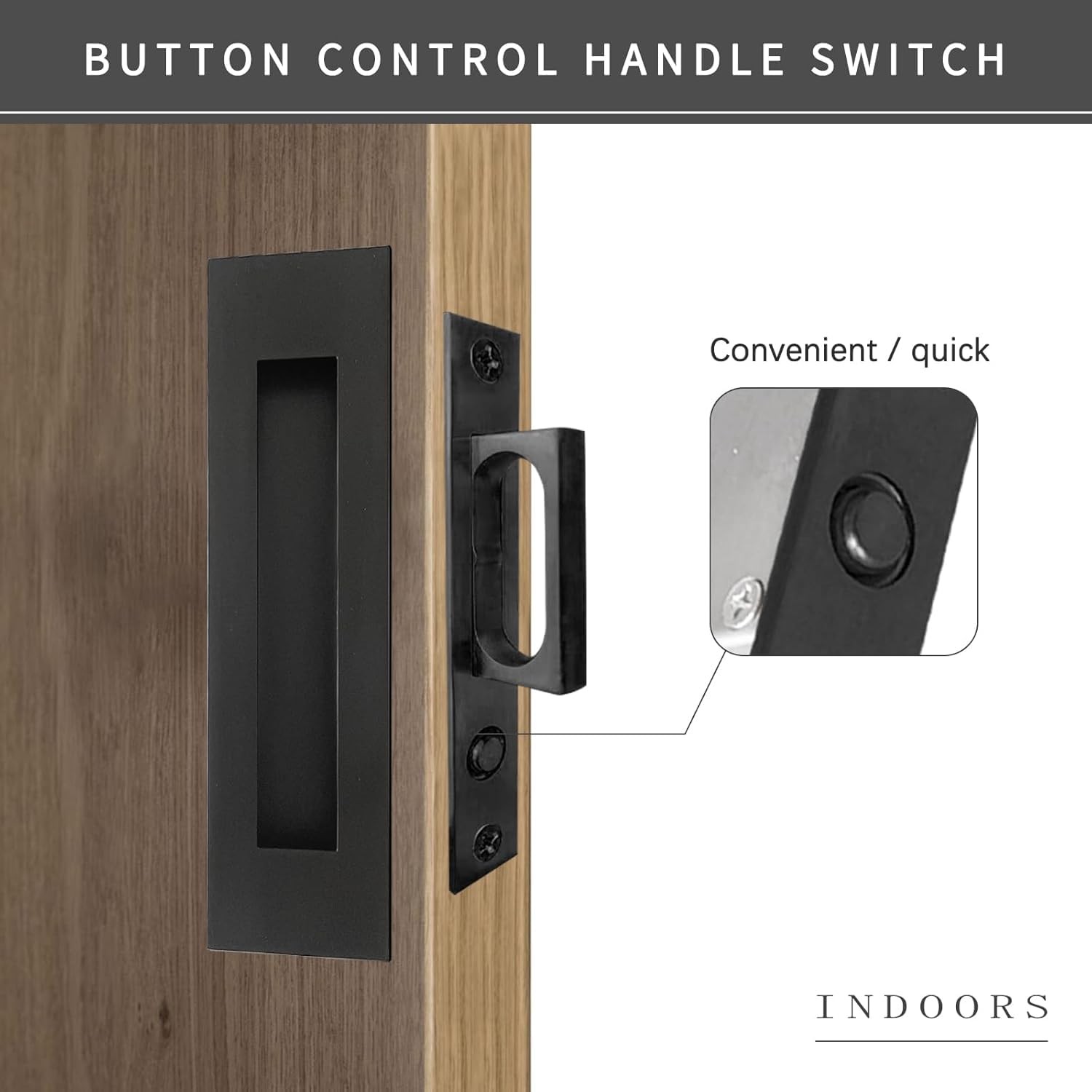 senharvest Recessed Finger Flush Pulls with Edge Pull -Sliding 6 Inch, Black