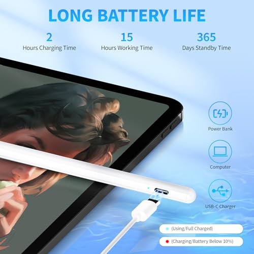 Stylus Pen for Touchscreen, Compatible for Android & iOS Universal White