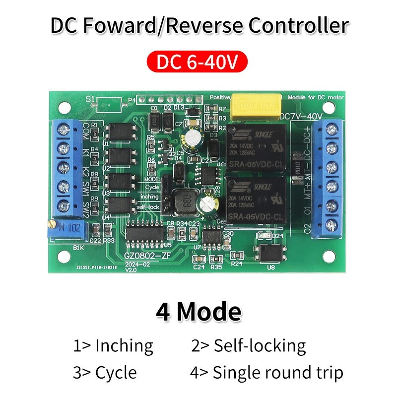 DC 6V 12V 24V Forward Reverse Motor Controller Relay Limit Switch Driver Module