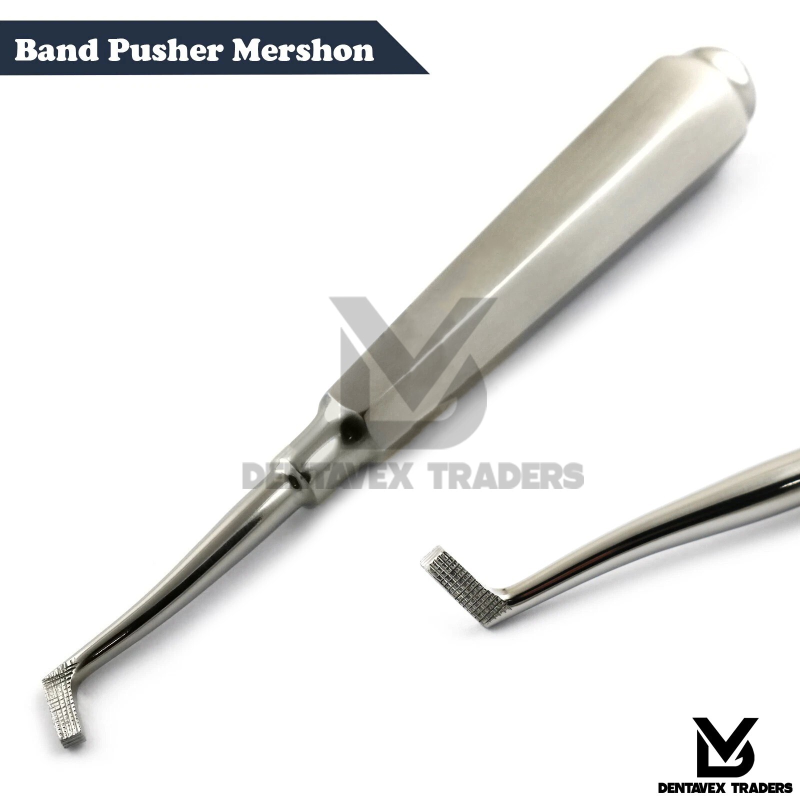 DENTAL MERSHON BAND PUSHER SEATING ORTHODONTIC SERRATED TIP HOLLOW HANDLE