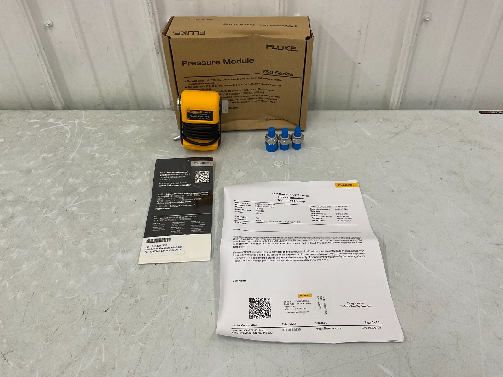 Fluke - Fluke-750P08 Pressure Module, Gage, 0 To 1000 Psi (0 To 7000 Kpa), For