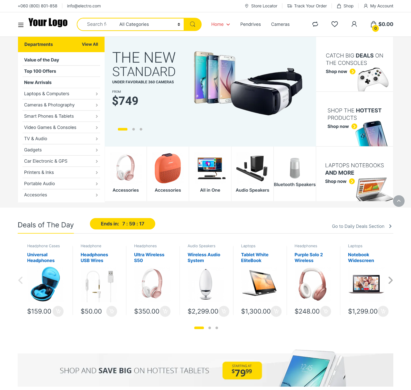 Electronic eCommerce Website Design with Free 5GB VPS Web Hosting