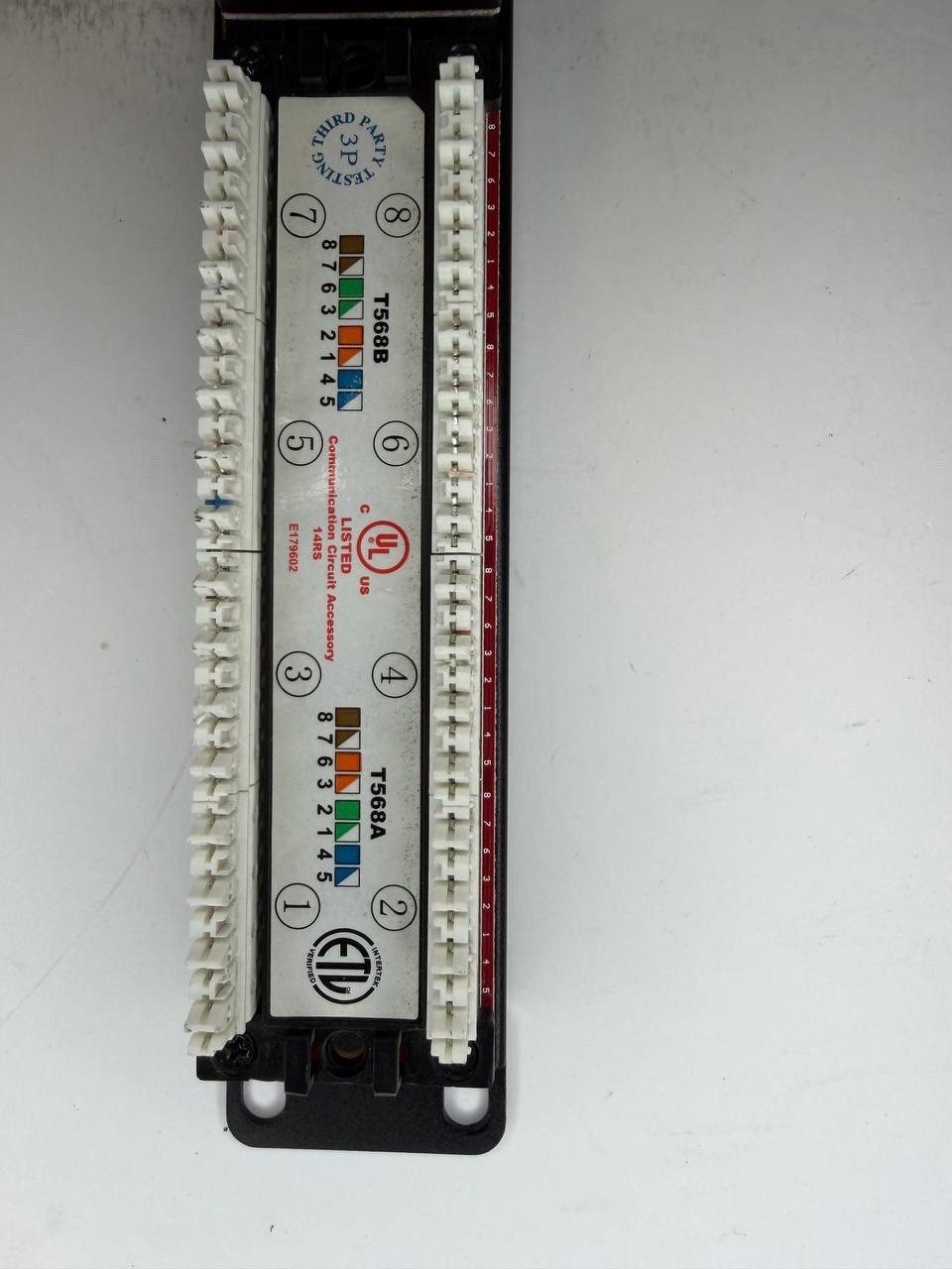 24 Port Cat5e Patch Panel 1U Rack Mount RJ45 Ethernet Network Punch Down Panel