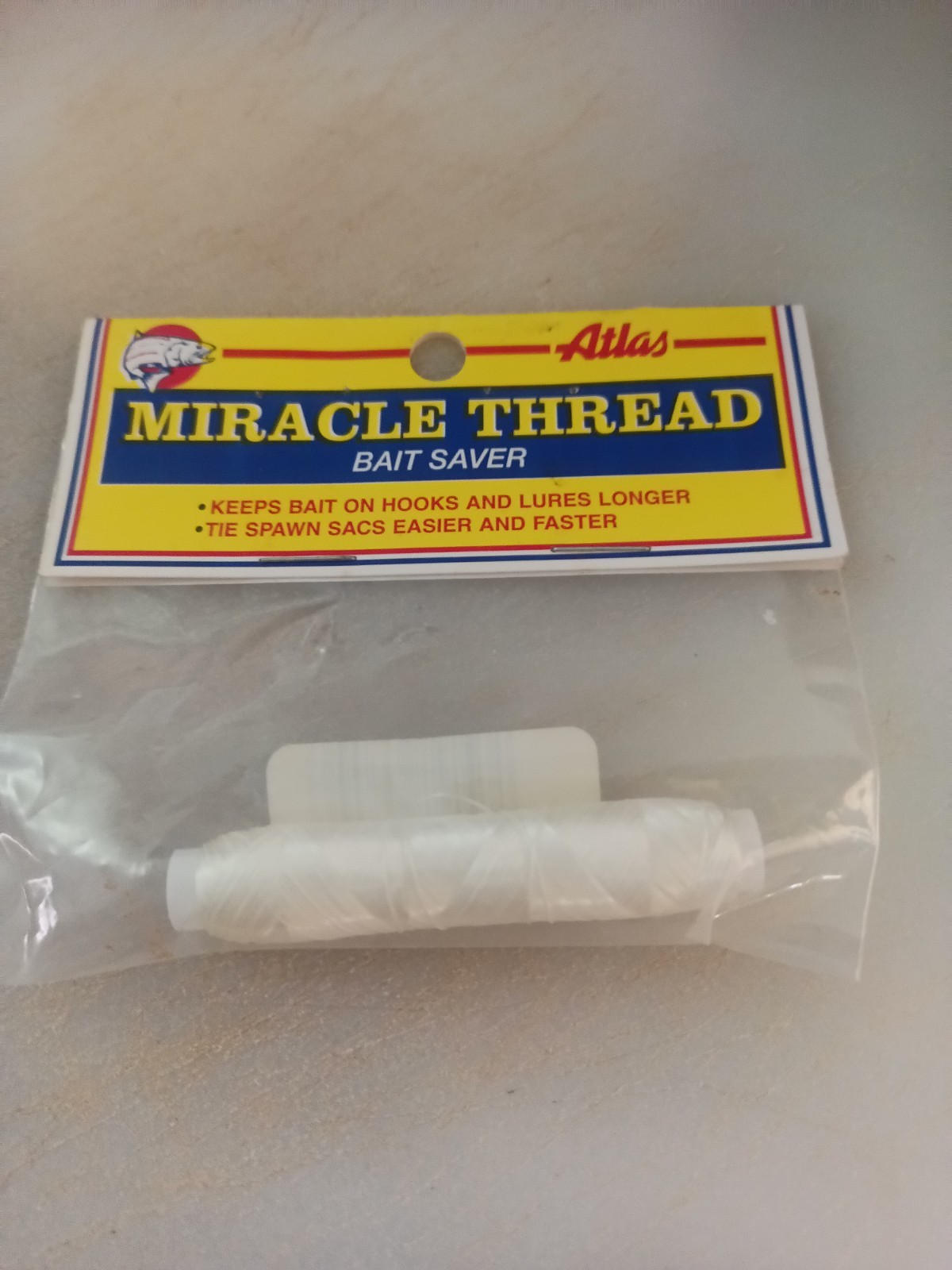 Atlas Mike's Miracle Thread Bait Saver Tying 100' Feet Roll Spool NEW