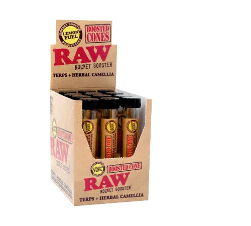 RAW ROCKET BOOSTER CONES🍋LEMON FUEL🍋12 PACKS💛FULL BOX