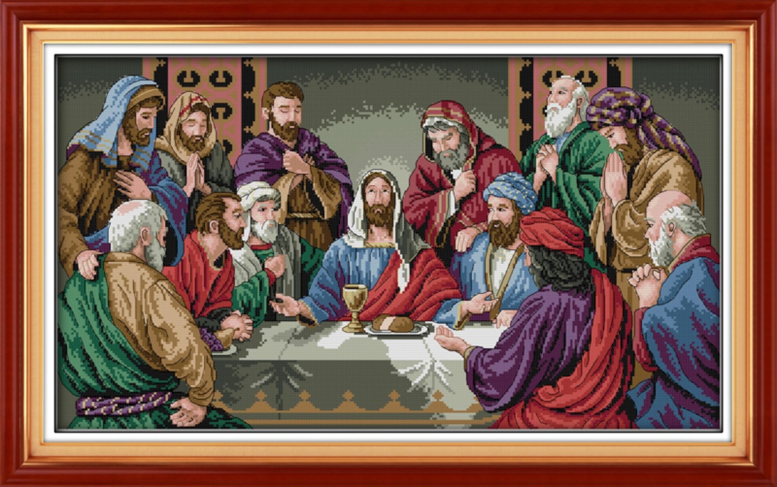 IUHUI 14 Count Stamped Cross Stitch Kits for 24×14.6 inches, The Last Supper