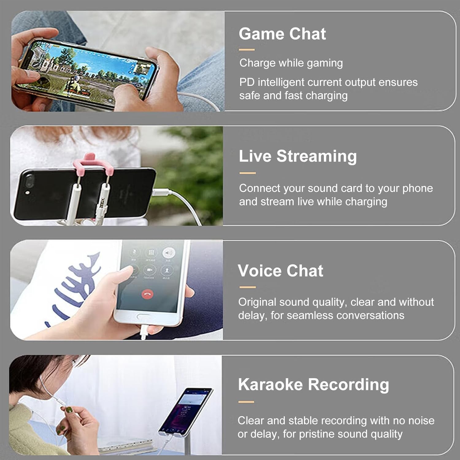Iphone Microphone Adapter for Live-Streaming Lightening to Microphone & 3.5Mm