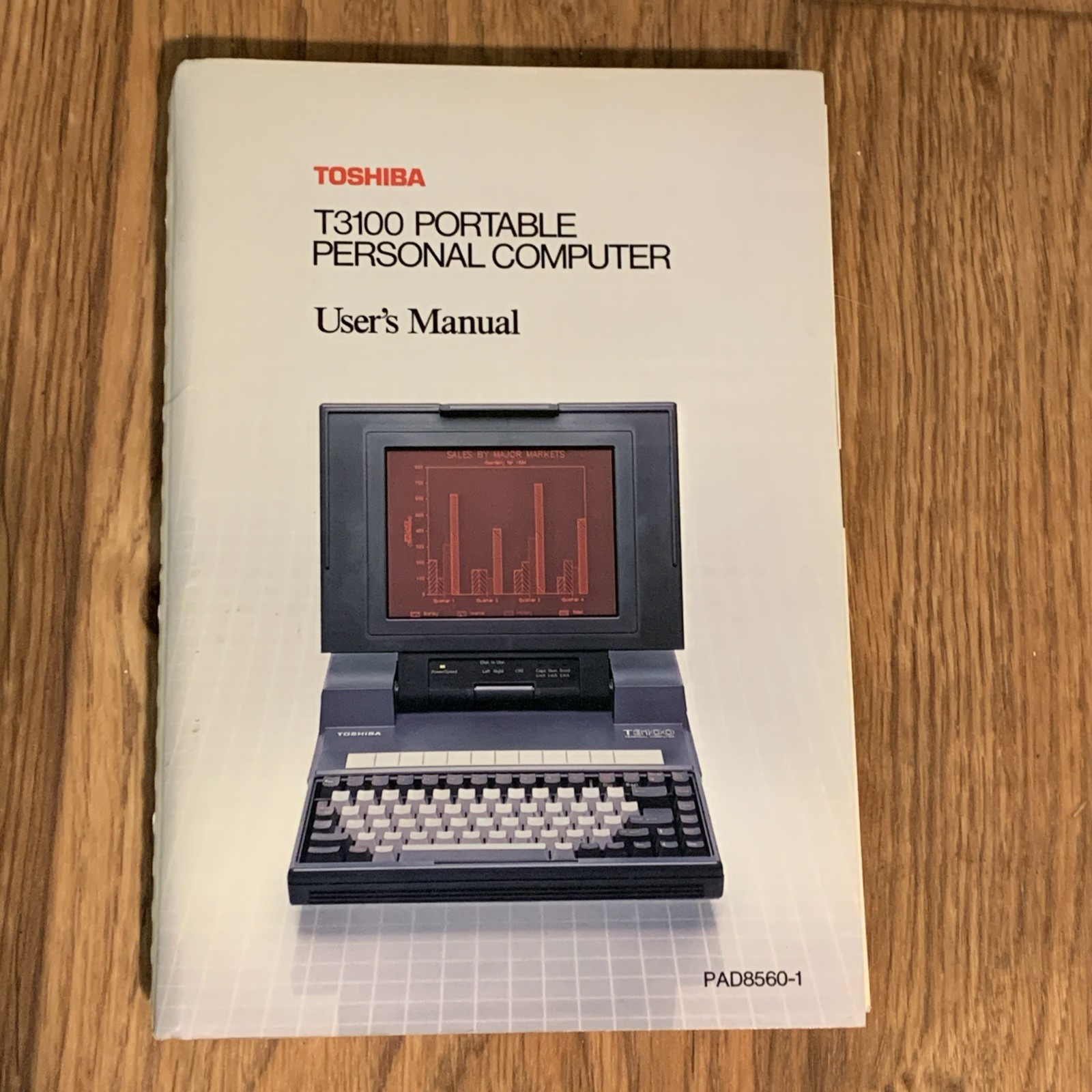 Toshiba T3100 Portable Personal Computer User’s Manual PAD8560-1 1987