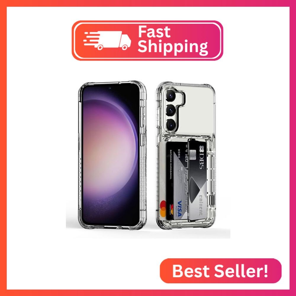 ACANDYA for Samsung Galaxy S23 Plus Case Wallet Galaxy S23+ Case Clear with Card