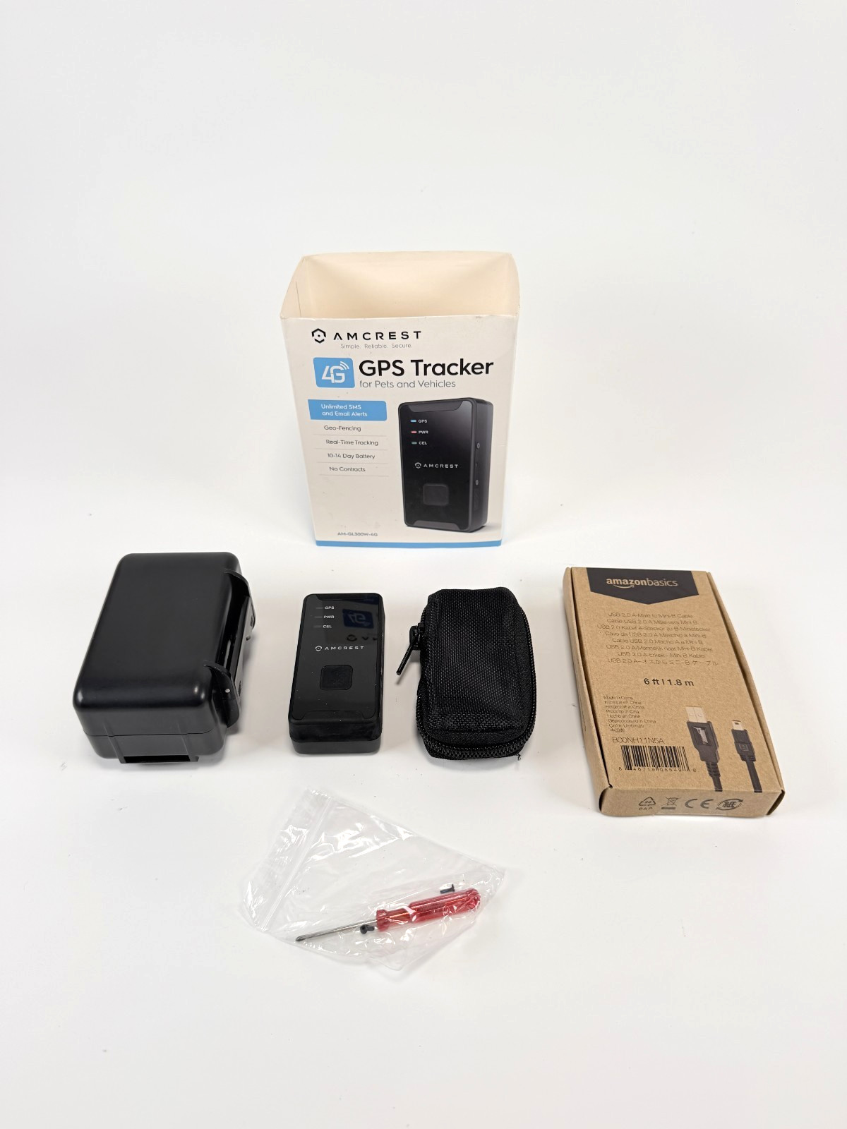Amcrest GPS GL300 GPS Tracker for Vehicles 4G LTE - Portable Mini