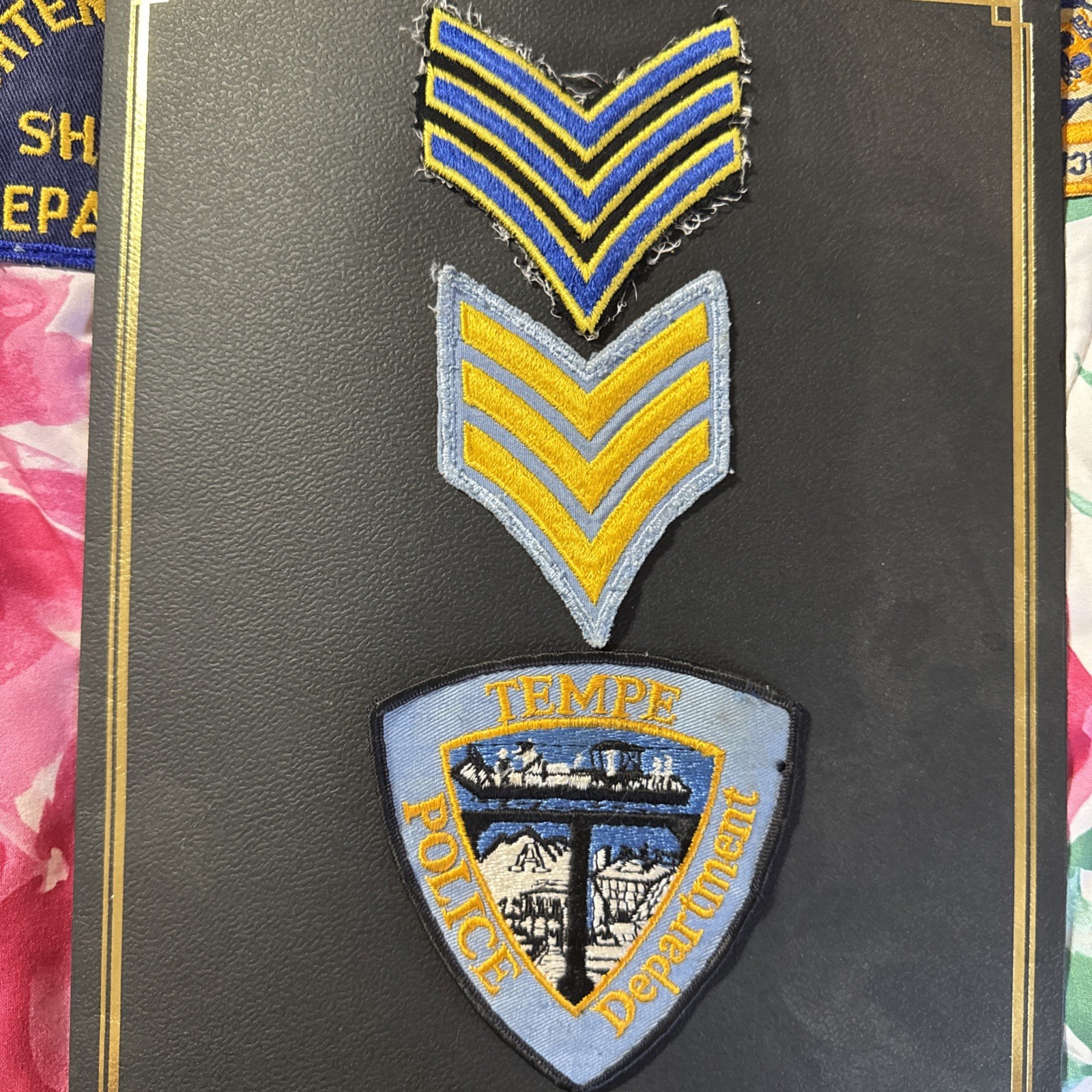 Vintage Tempe Police Department Patch With Two Chevron’s Sergeant Patches