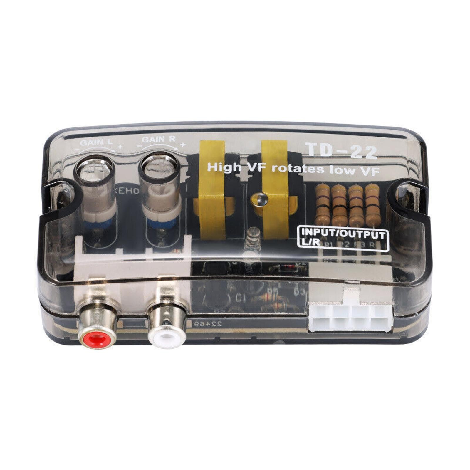 12V Car Stereo Speaker Output to RCA Output Adapter Speaker Level Converter