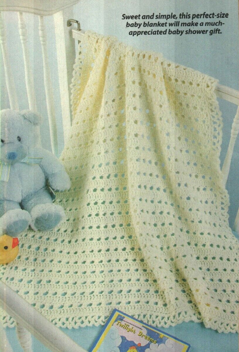 LITTLE HUGS BABY BLANKET AFGHAN NURSERY DECOR CROCHET PATTERN INSTRUCTIONS