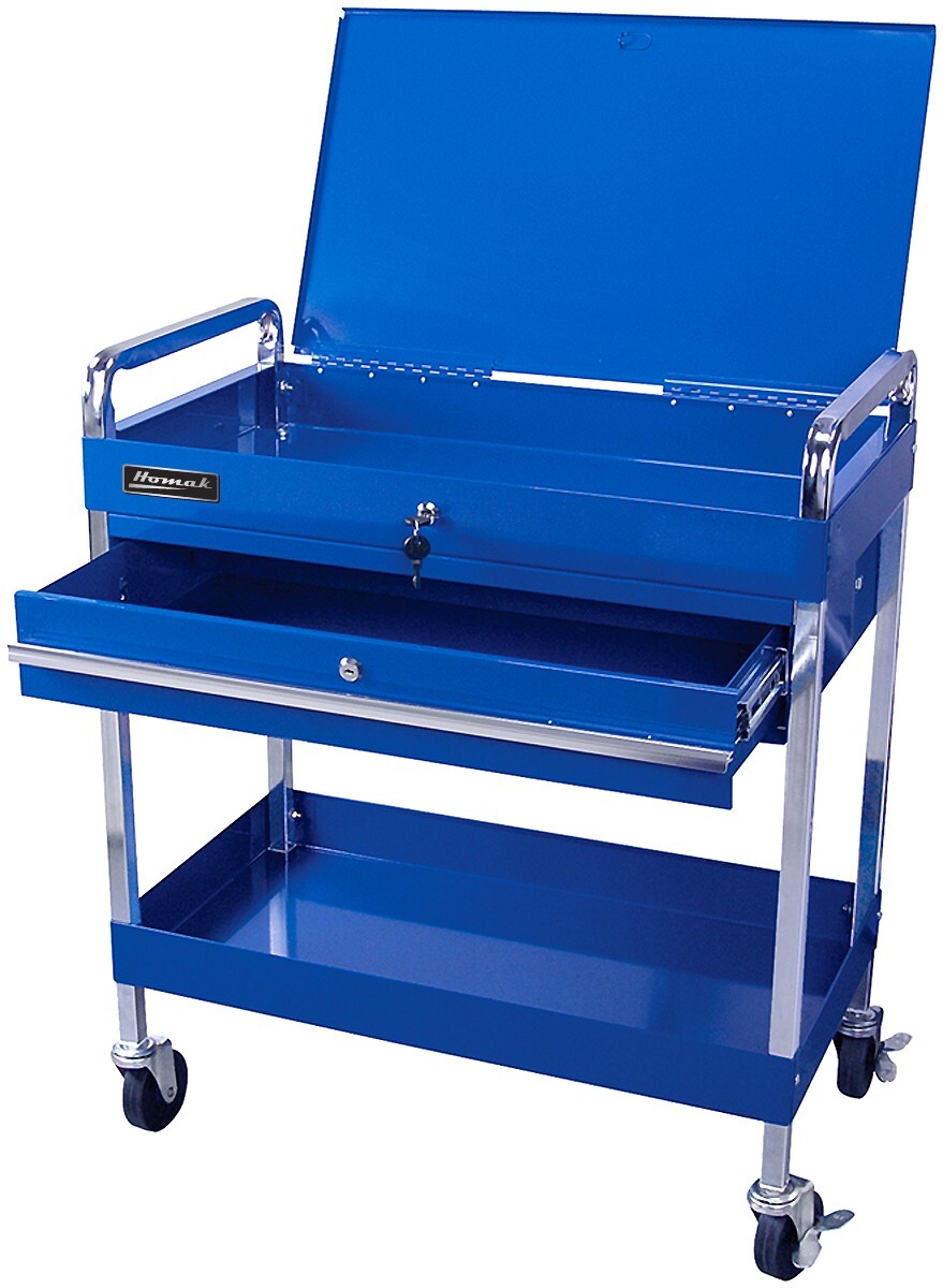 Rolling Heavy Duty Metal Cart 1 Drawer Service Garage Industrial Blue BL06030341
