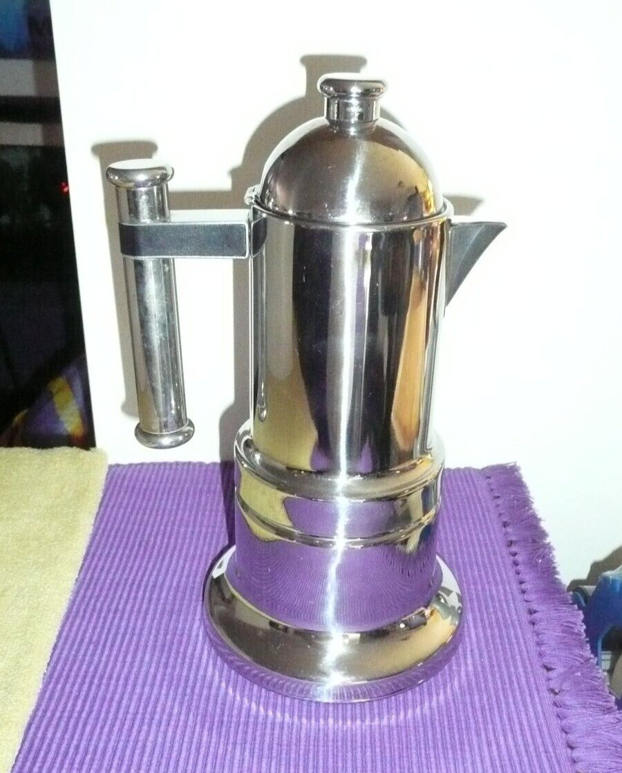 Vtg VEV VIGANO KONTESSA  6 CUP (12oz) Stove Top Espresso Coffee Maker Stainless
