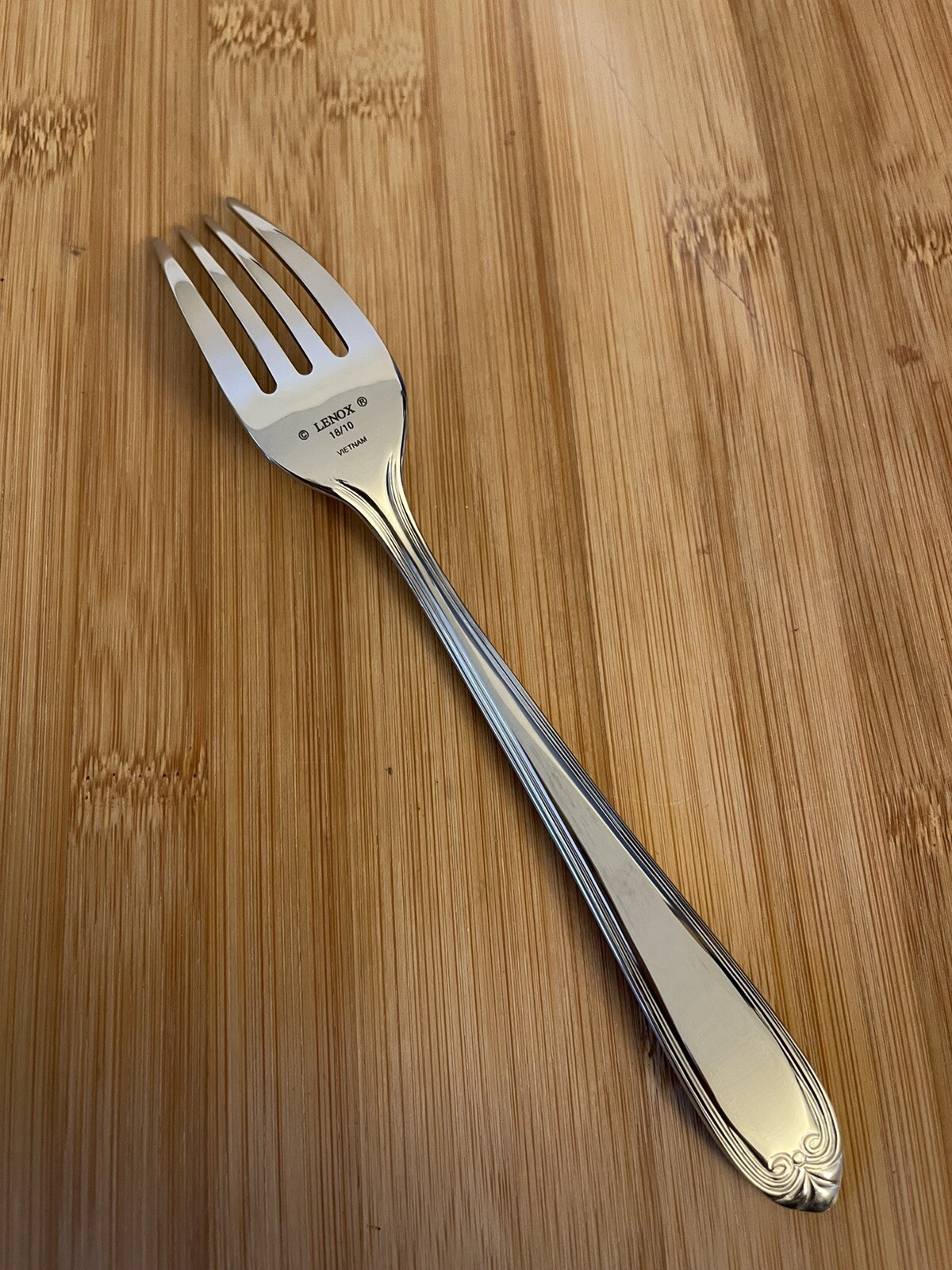 Lenox 18/10 Stainless FOREST PARK Outlined Scroll Tip SALAD FORK 7.5" NEW