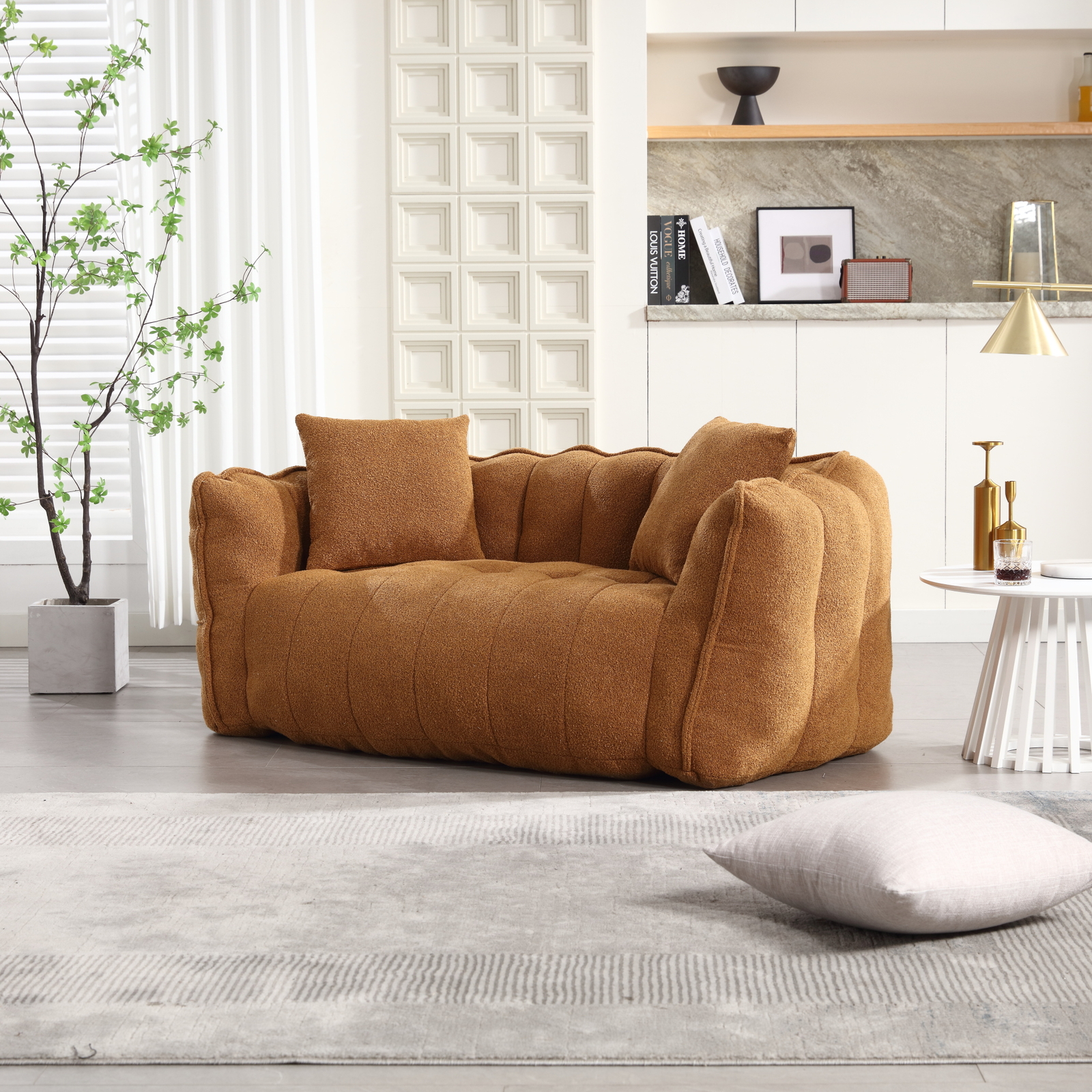 Bean Bag Sofa with high resilience foam core Bean Bag Chair for 2 people Yellow