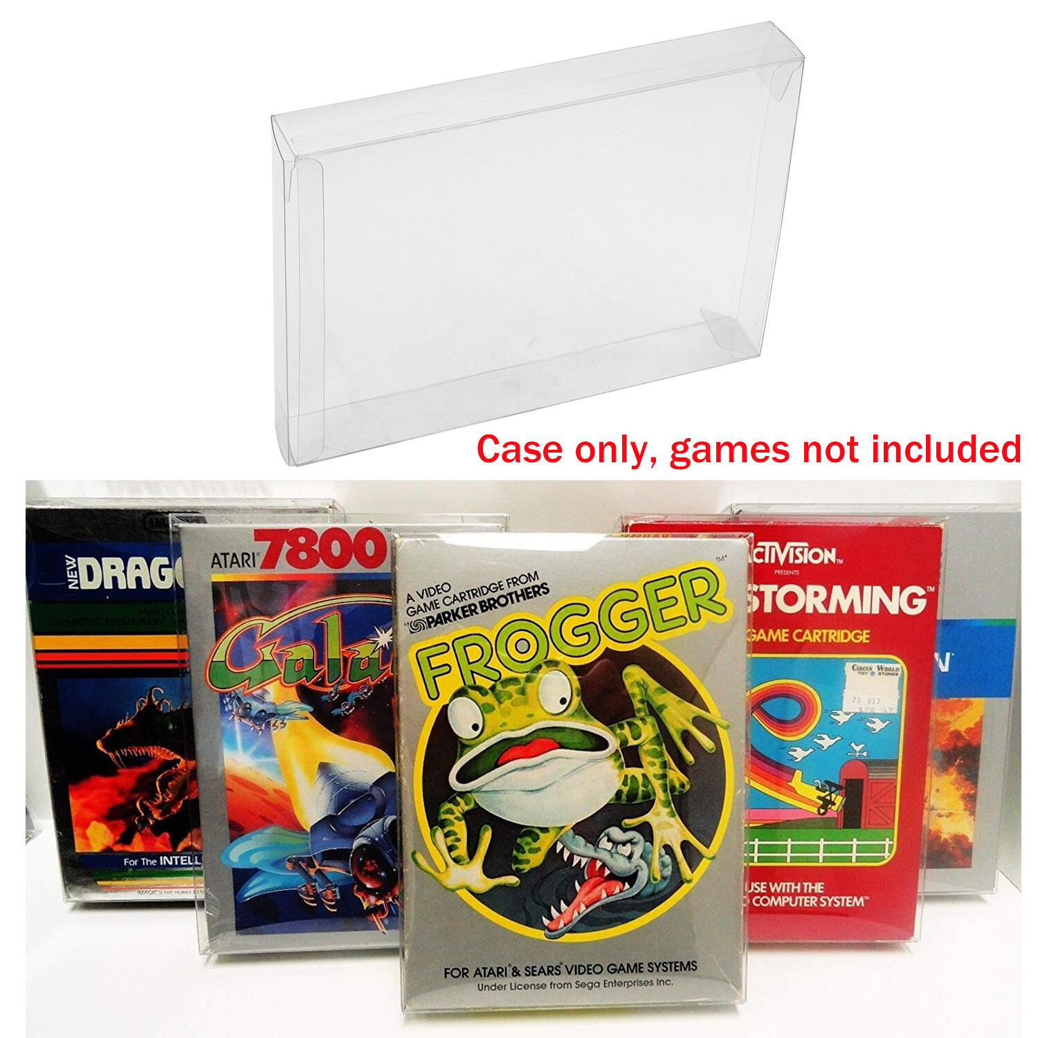 10x Box Protectors For ATARI 2600 / 5200 / 7800 Video Games Clear Display Cases